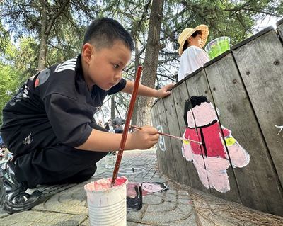 竹蔭里的城市詩(shī)意 合肥配電箱上的繪畫藝術(shù)